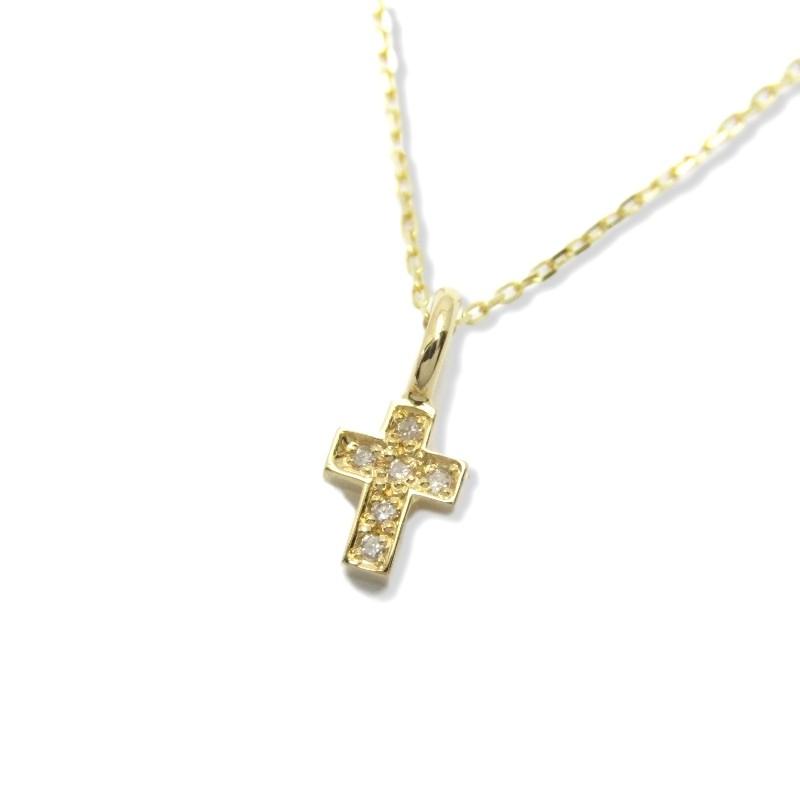 美品 GARDEL ガーデル ネックレス FAIRY CROSS GDP047 K18YG イエロー  