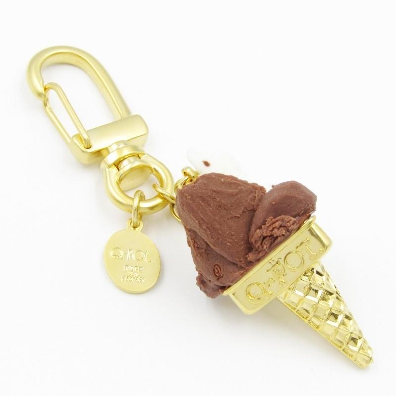 Q-pot. 新品　チョコチップバニラ＆チョコレート ジェラート キーホルダー Q-pot. 新品チョコチップバニラ＆チョコレート ジェラート キーホルダー