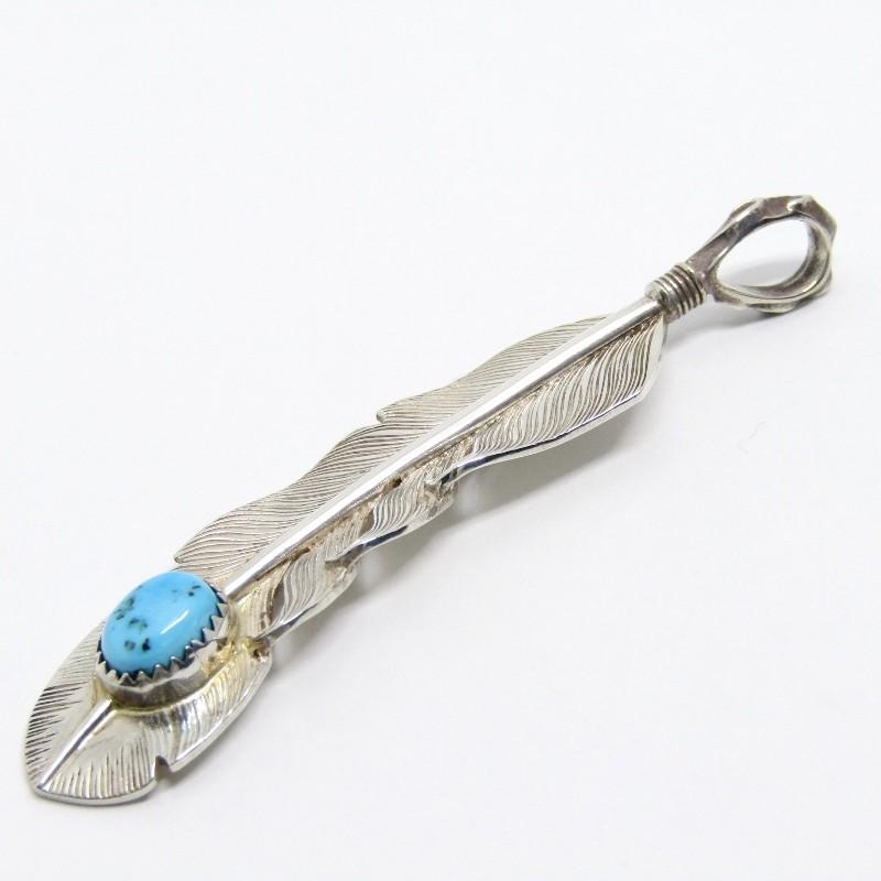 The Flat Head フラットヘッド ペンダント フェザー ターコイズ