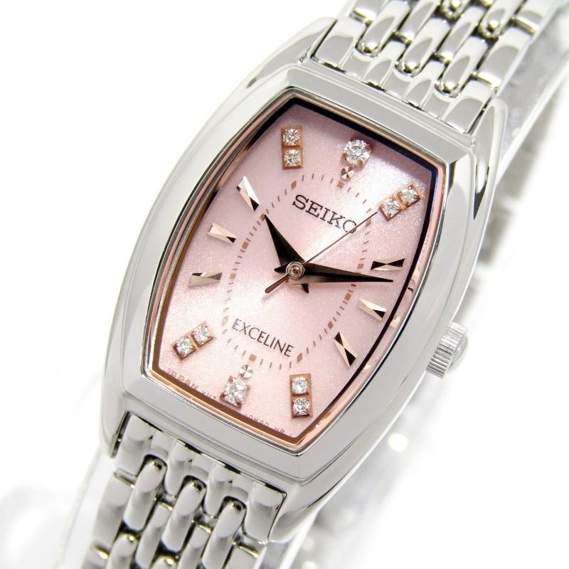SEIKO 美品 セイコー EXCELINE SWCQ087 エクセリーヌ 10Pダイヤモンド  
