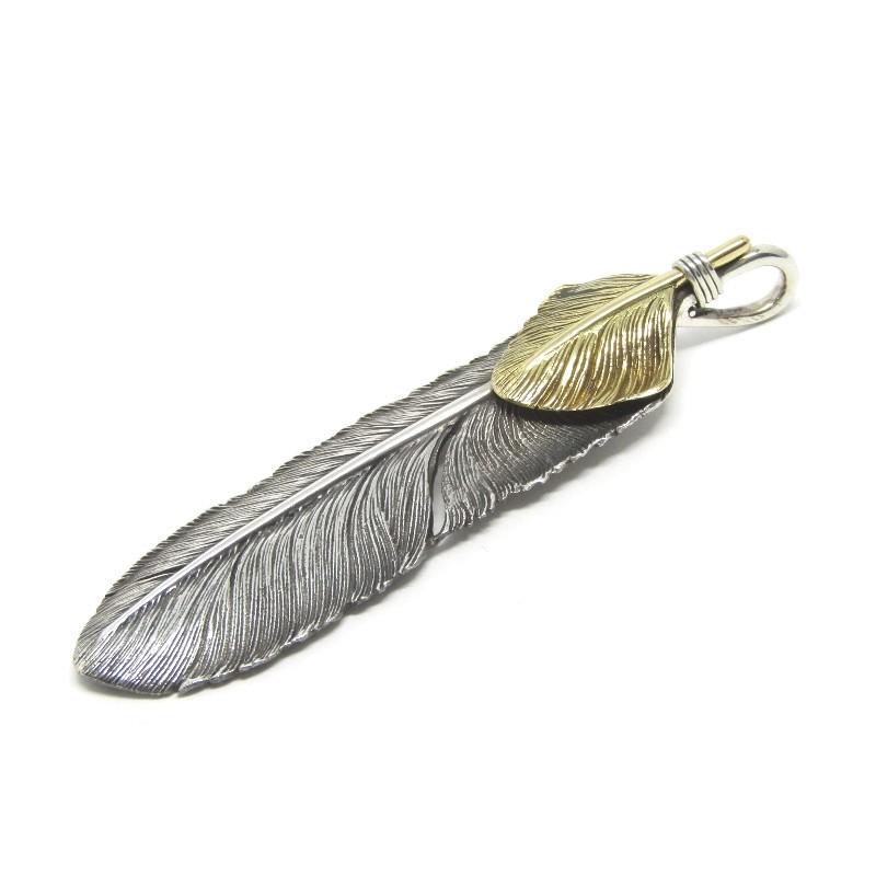 良品 SAAD サード ペンダント K18ハート フェザー PGP-421-S-L