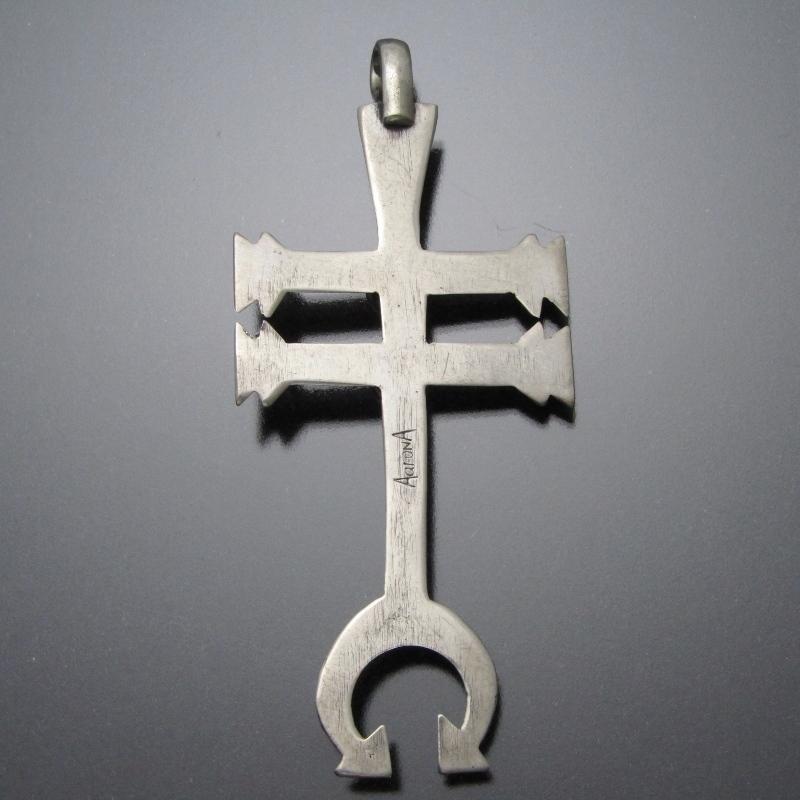 良品 Aaron Anderson ナバホ族 ペンダント ダブルクロス