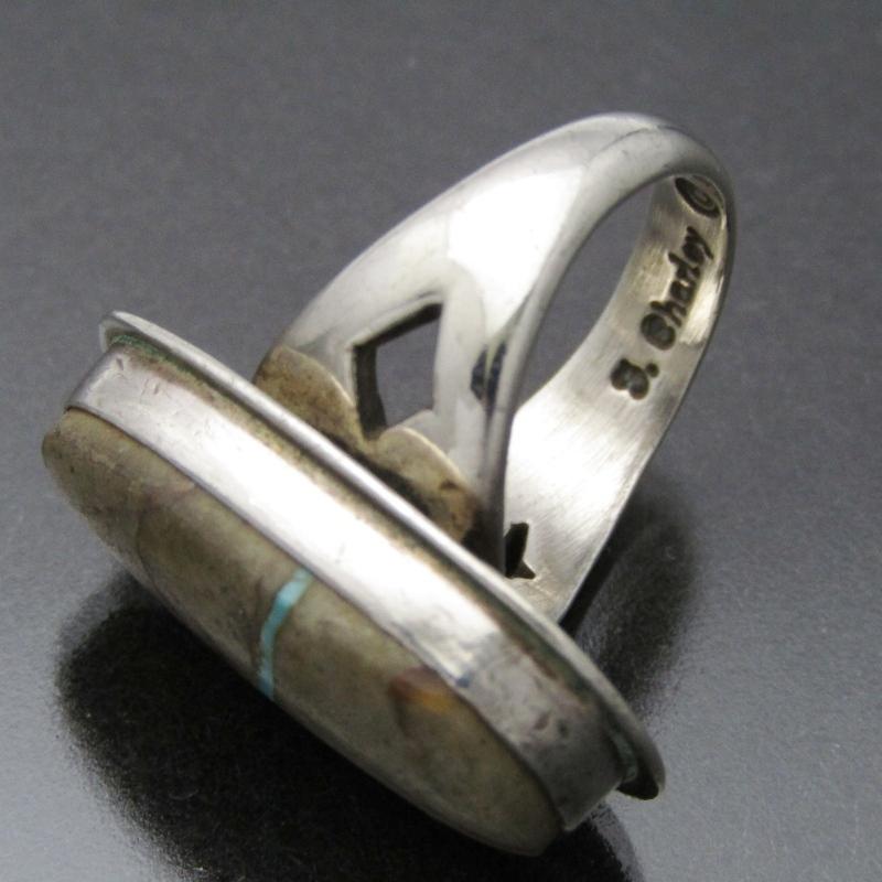 J charley ナバホ族 リング ボルダーターコイズ シルバー925 指輪 14号