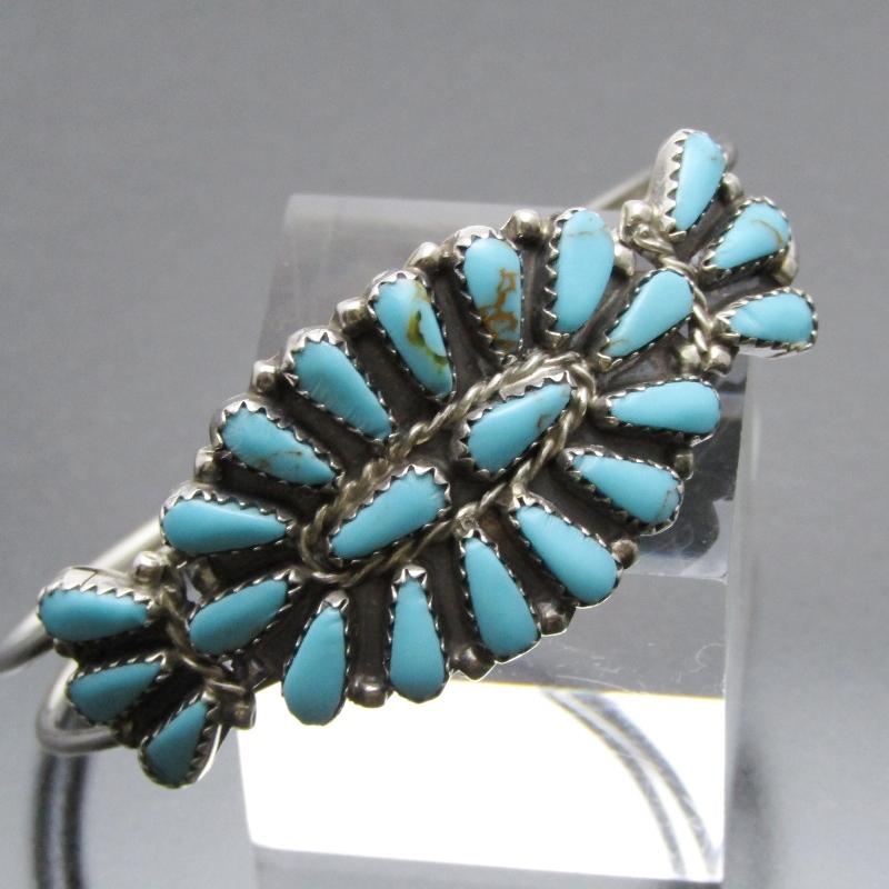 新品 インディアンジュエリー　ナバホ族　ターコイズ　バングル Benally 新品 インディアンジュエリーナバホ族ターコイズバングル Benally