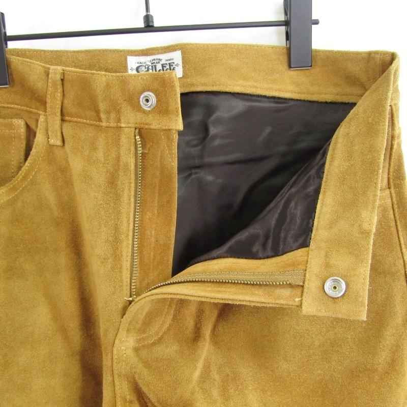CALEE 未使用 キャリー BUCKSKIN FIVE POCKET LEATHER PANTS CL 