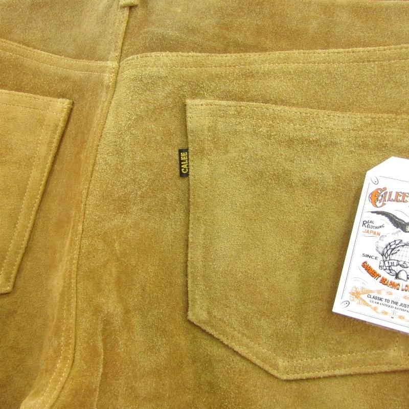 CALEE 未使用 キャリー BUCKSKIN FIVE POCKET LEATHER PANTS CL 