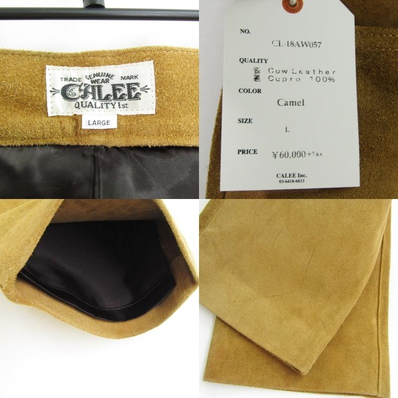 CALEE 未使用 キャリー BUCKSKIN FIVE POCKET LEATHER PANTS CL 