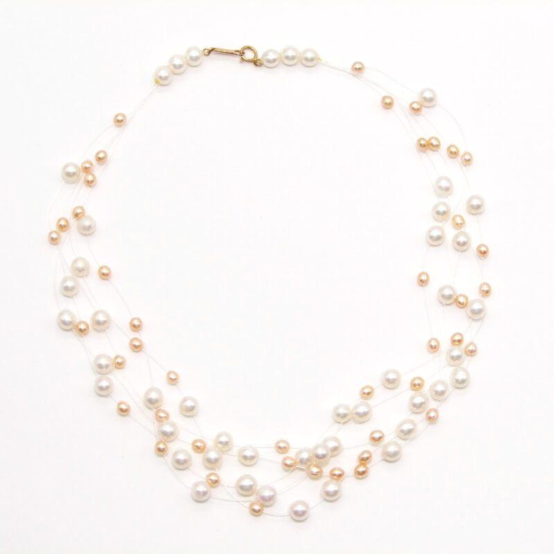 TASAKI タサキ ネックレス パール 5連 テグス糸 留め金 k18 TASAKI タサキ ネックレス パール 5連 テグス糸 留め金 k18