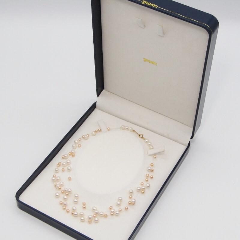 TASAKI タサキ ネックレス パール 5連 テグス糸 留め金 k18 TASAKI タサキ ネックレス パール 5連 テグス糸 留め金 k18