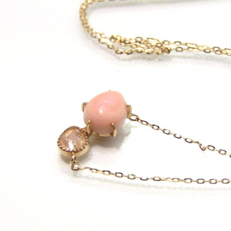 美品 agete アガット ネックレス 10212116007 K10 コンクシェル 