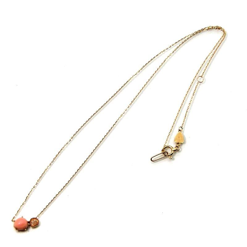 美品 agete アガット ネックレス 10212116007 K10 コンクシェル 