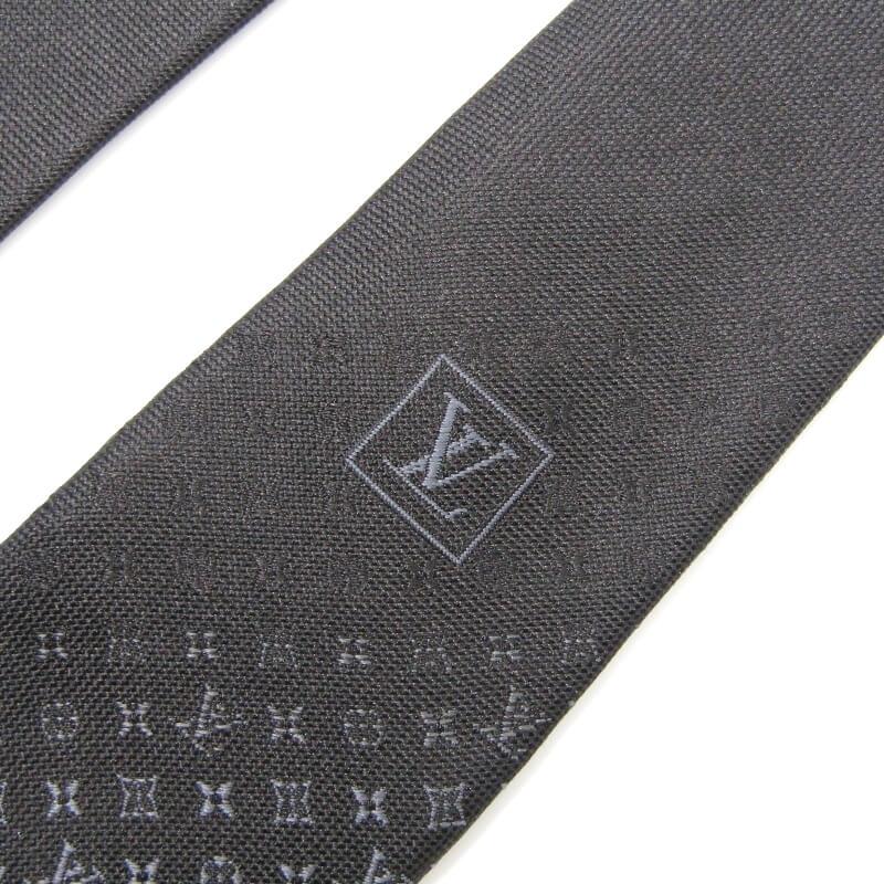 お値下げ ルイヴィトン ネクタイ 黒 7cm ナロータイ モノグラム ラメ入り vuitton-1261.jpg