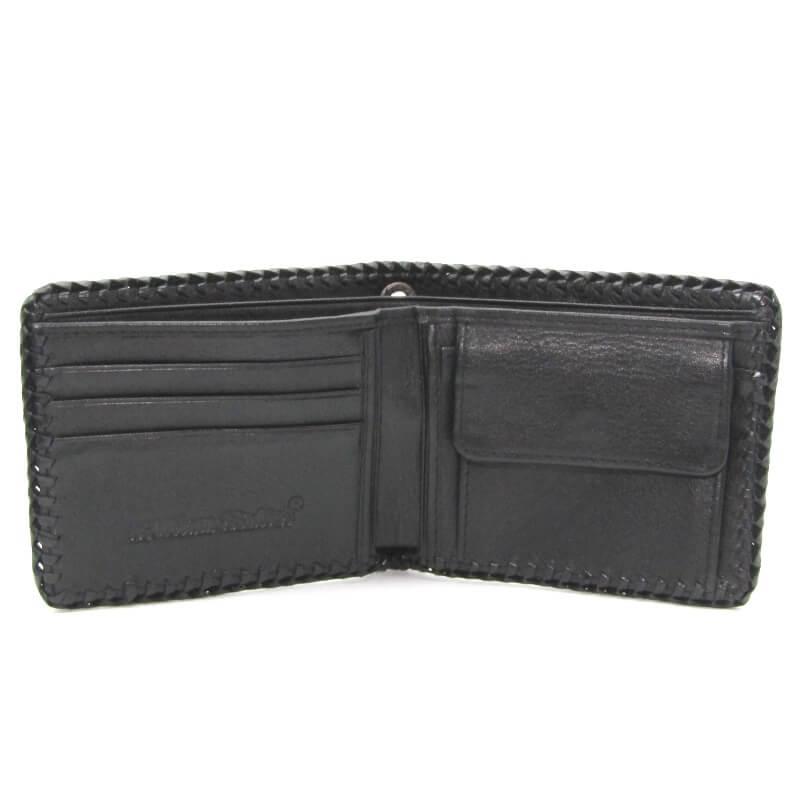 極美品 ウィリアムウォレス 折り財布 レザー ブラック シルバー925 財布 ウォレット スティングレイ リング ブラック・ベーシック