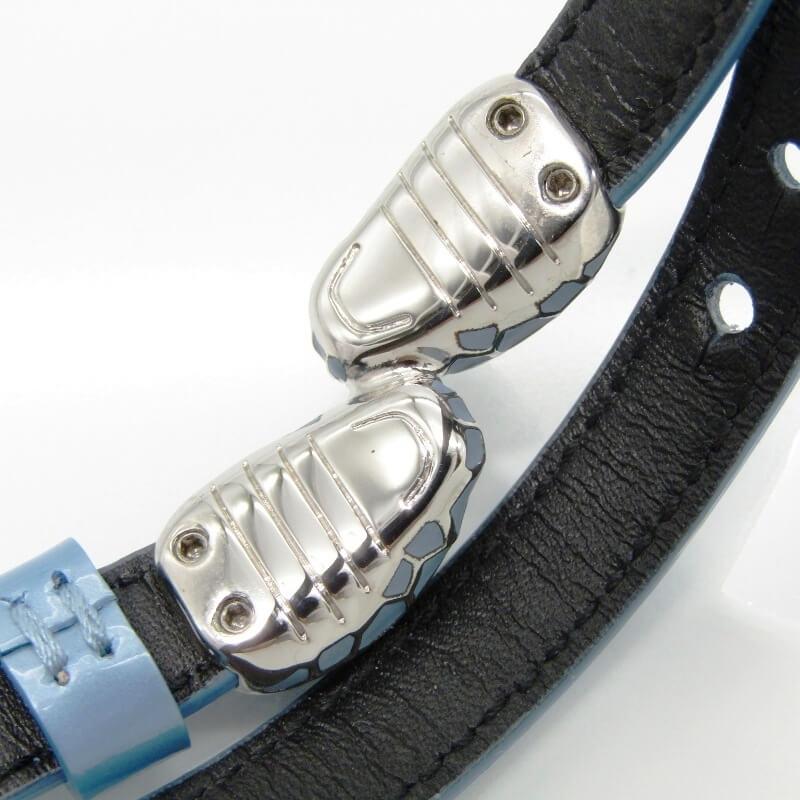美品 BVLGARI ブルガリ レザーブレスレット セルペンティ フォーエバー Serpenti Forever Leather Bracelet 2連 ラップブレス  28007222｜classic｜04