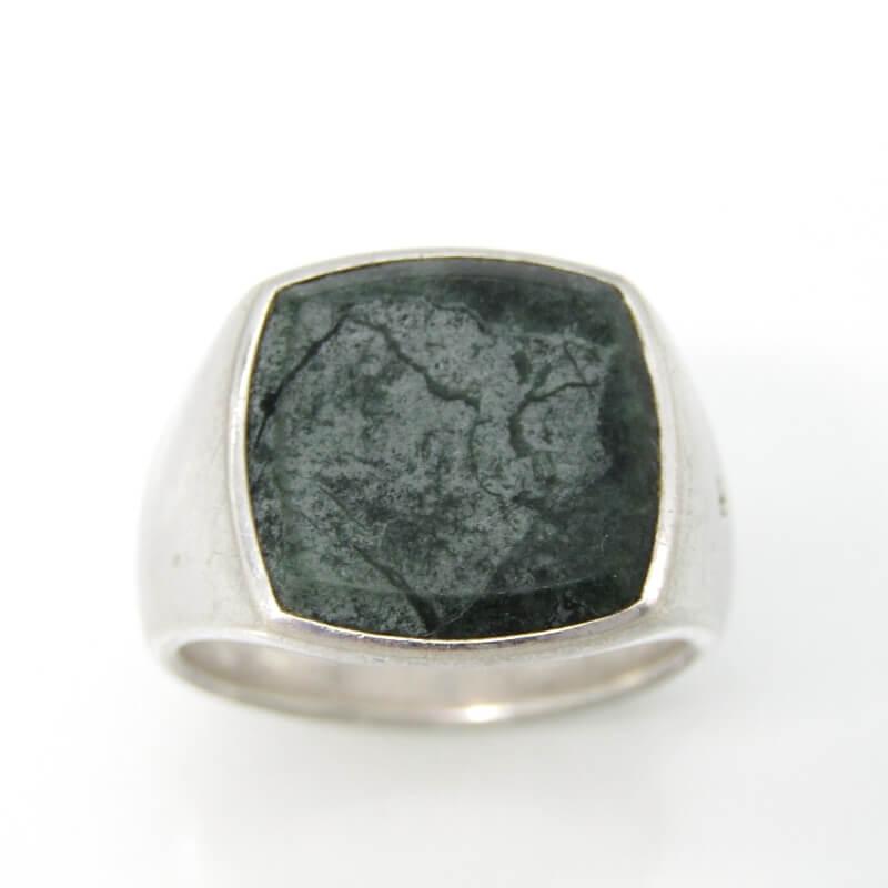 TOM WOOD トムウッド リング Cushion Green Marble Ring #58 クッション グリーン マーブル SV925 ユニセックス 18号  28007354｜classic｜02