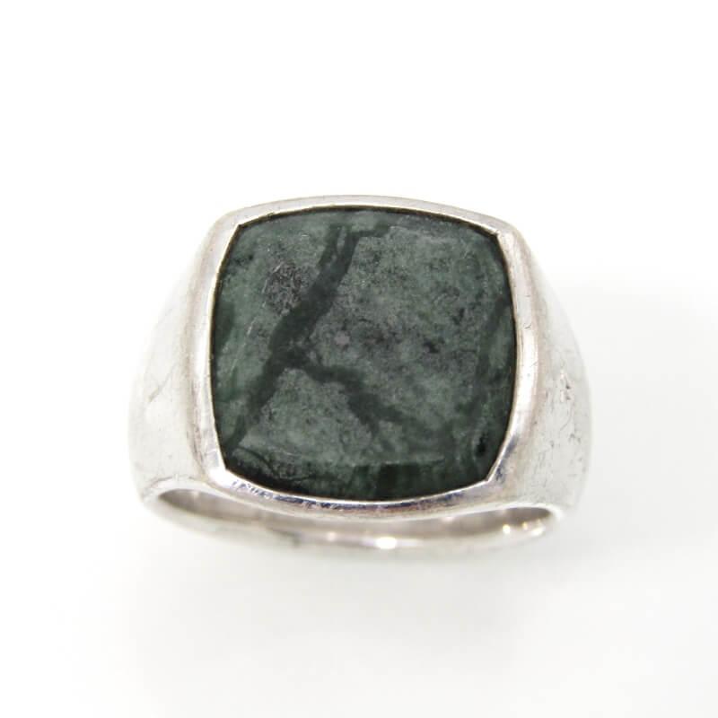トムウッド　グリーンマーブル　リング52 TOM WOOD トムウッド リング Cushion Green Marble Ring #52