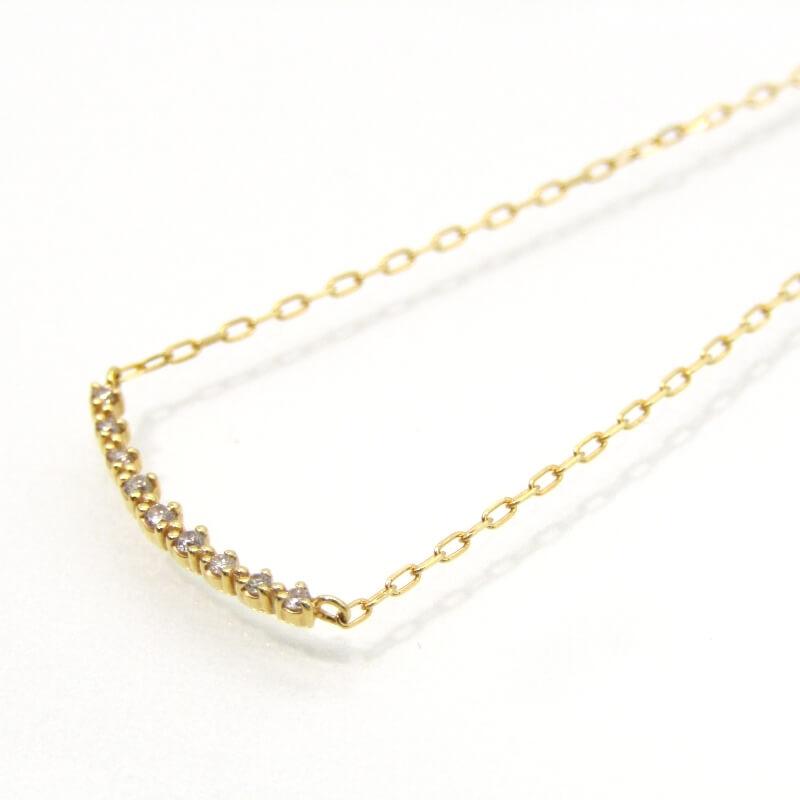 agete アガット ネックレス 10154116096 K18YG ダイヤモンド