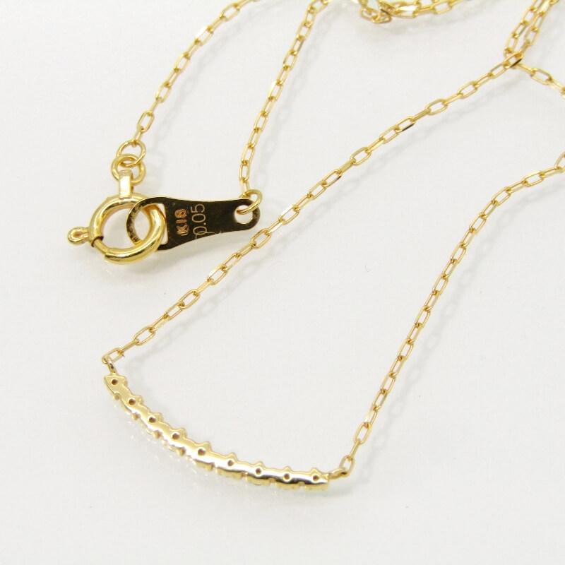 agete アガット ネックレス 10154116096 K18YG ダイヤモンド