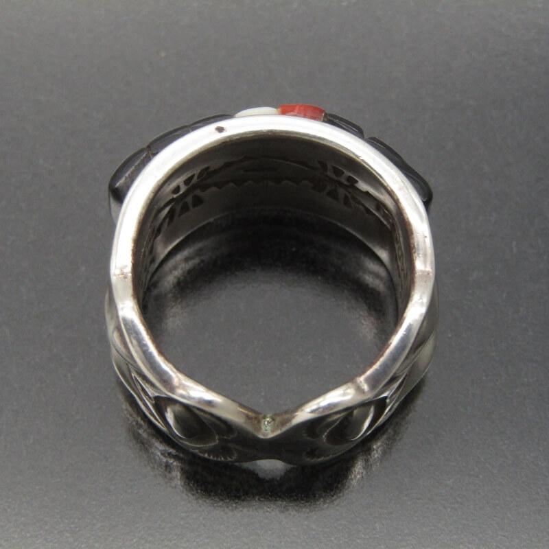 Ray Adakai ナバホ族 リング オニキス インレイ レイアダカイ マルチ