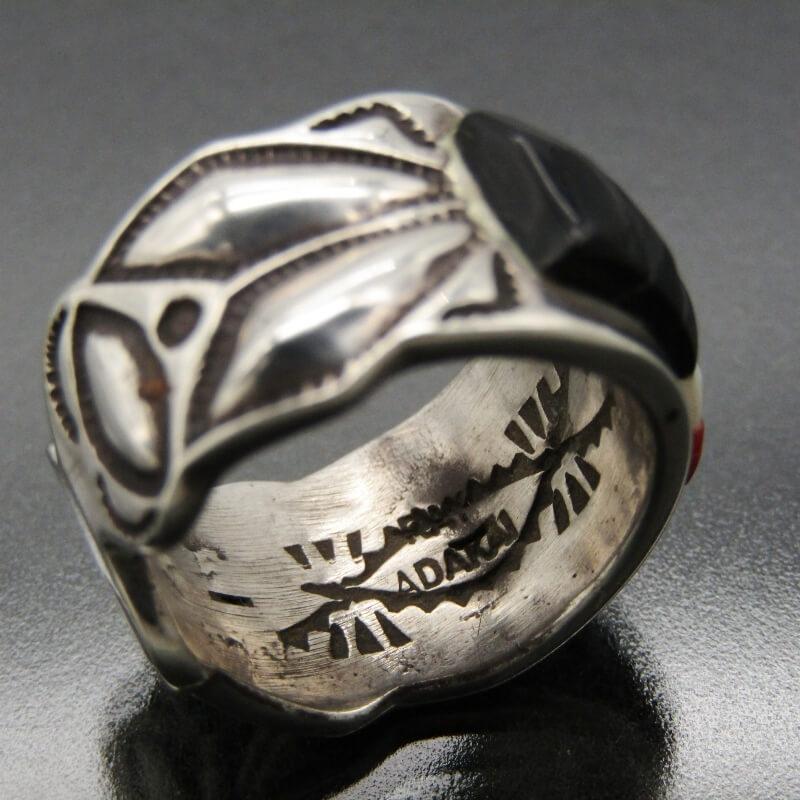 Ray Adakai ナバホ族 リング オニキス インレイ レイアダカイ マルチ
