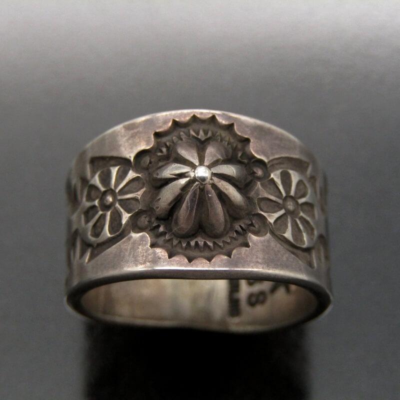 Edison Sandy Smith ナバホ族 リング スタンプワーク アポロ