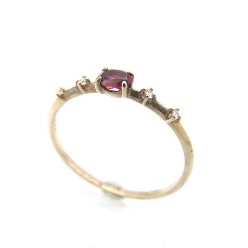 BIZOUX ビズー リング ロードライトガーネット ダイヤモンド K10YG