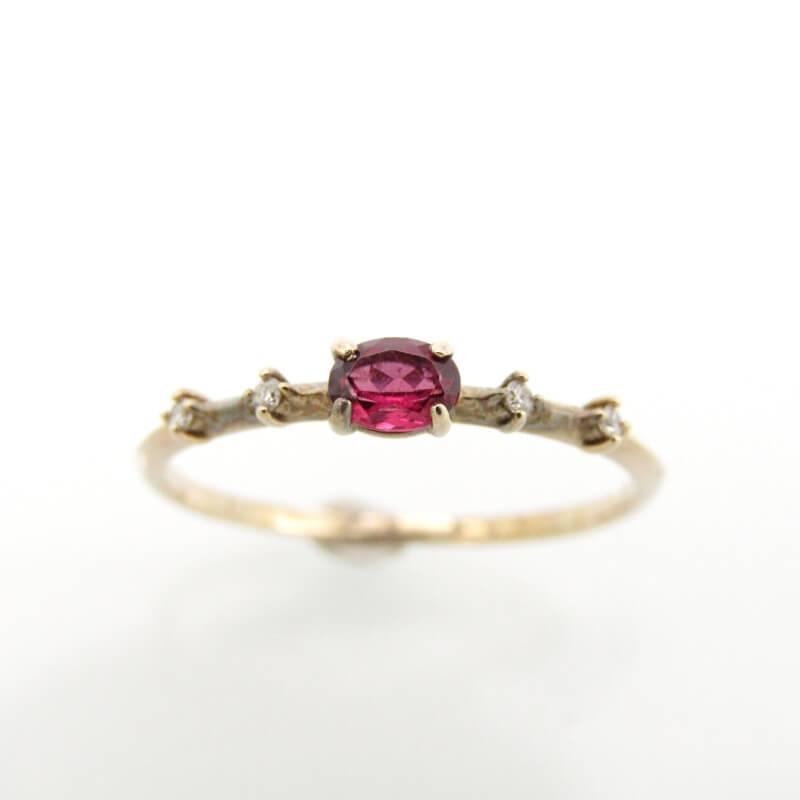 BIZOUX ビズー リング ロードライトガーネット ダイヤモンド K10YG