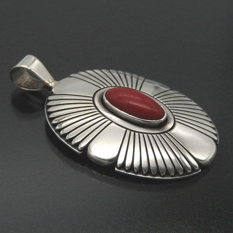 Howard Nelson ナバホ族 ペンダント コーラル ハワードネルソン トップ