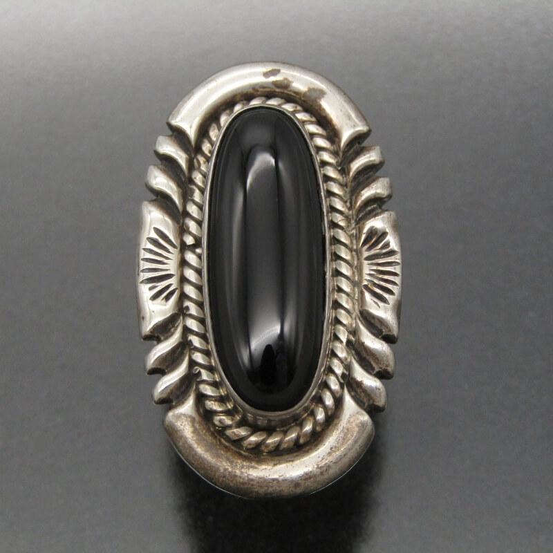 ナバホ族さま専用 Navajo ナバホ族 リング オニキス スタンプワーク メンズ