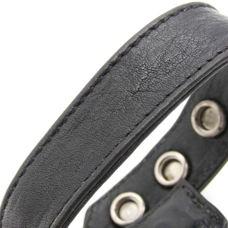 CHROME HEARTS（クロムハーツ） レザーブレスレット 3BTN 2SNP クロス