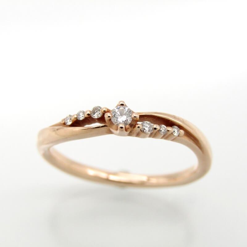 4℃ ヨンドシー リング K10PG ダイヤモンド 7石 ピンクゴールド