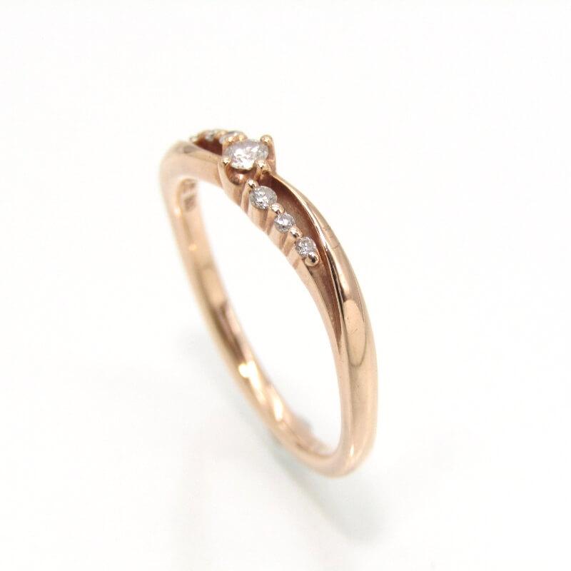 4℃ K10PGダイヤモンドリング 4℃ ヨンドシー リング K10PG ダイヤモンド 7石 ピンクゴールド