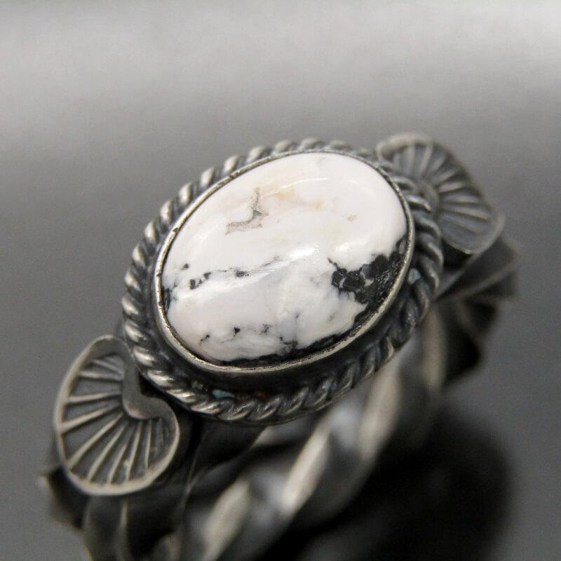 美品 Andy Cadman ナバホ族 リング ホワイトバッファロー アンディ