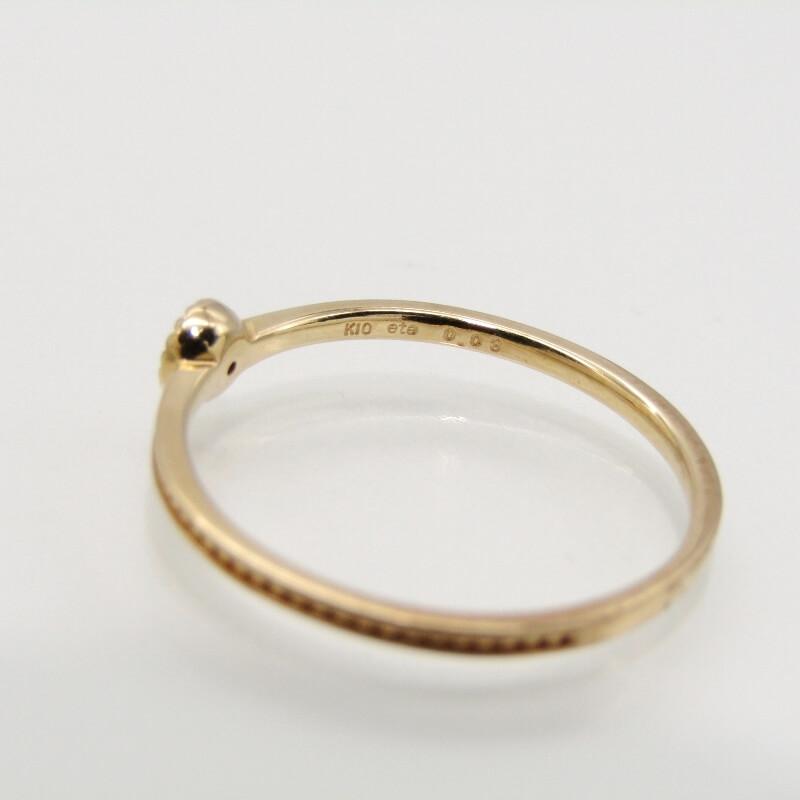 ete エテ リング K10YG ダイヤモンド 1P ダイヤ レイヤード イエロー