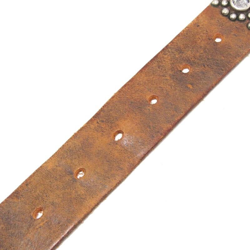 OLD STUD HANDMADE オールドスタッズ ベルト スタッズ ラウンド ストーン メンズ レディース 本革  ブラウン   28010902 |  | 05