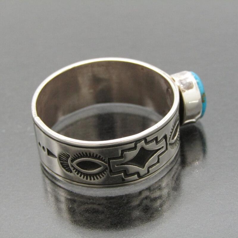 美品 Charlie John ナバホ族 リング ターコイズ チャーリージョン