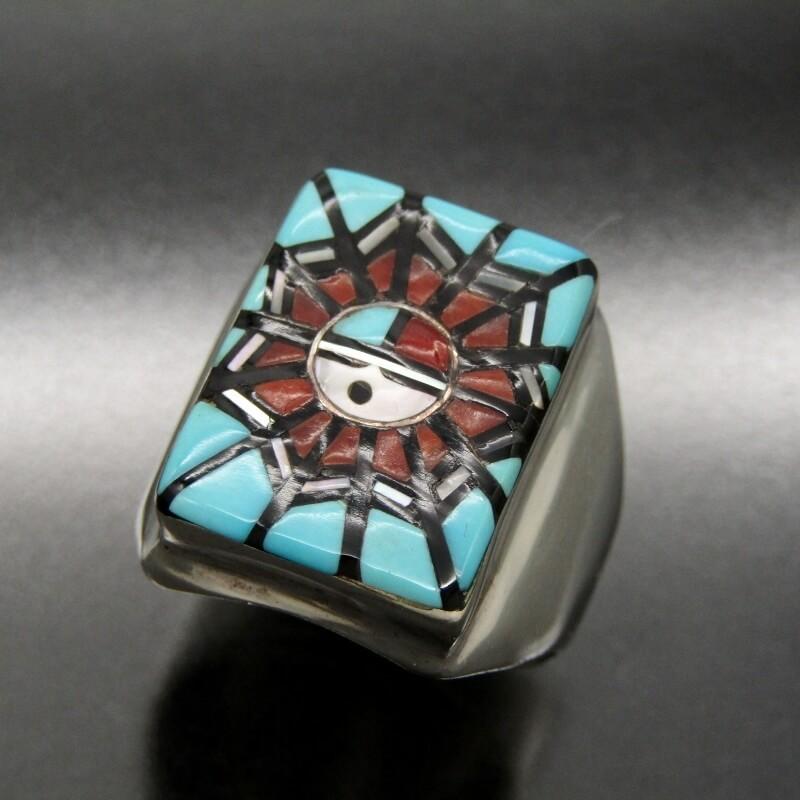 Angelena Laahty ズニ族 リング サンフェイス インレイ ターコイズ