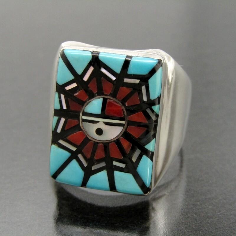 Angelena Laahty ズニ族 リング サンフェイス インレイ ターコイズ