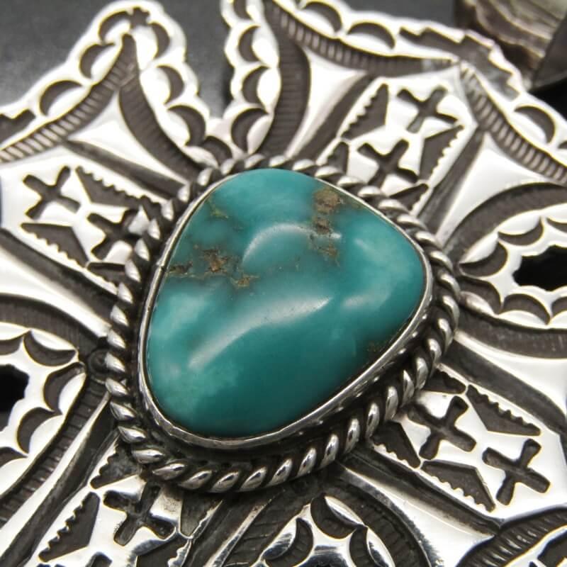 ※特別価格　ゲーリーリーブス　Gary Reeves スタンプワークペンダント Gary Reeves ナバホ族 ペンダント ターコイズ クロス ゲーリーリーブス