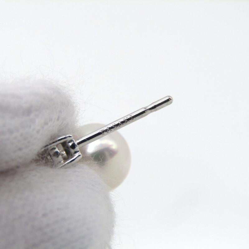 美品 TASAKI タサキ 田崎真珠 ピアス パール K18WG ダイヤモンド