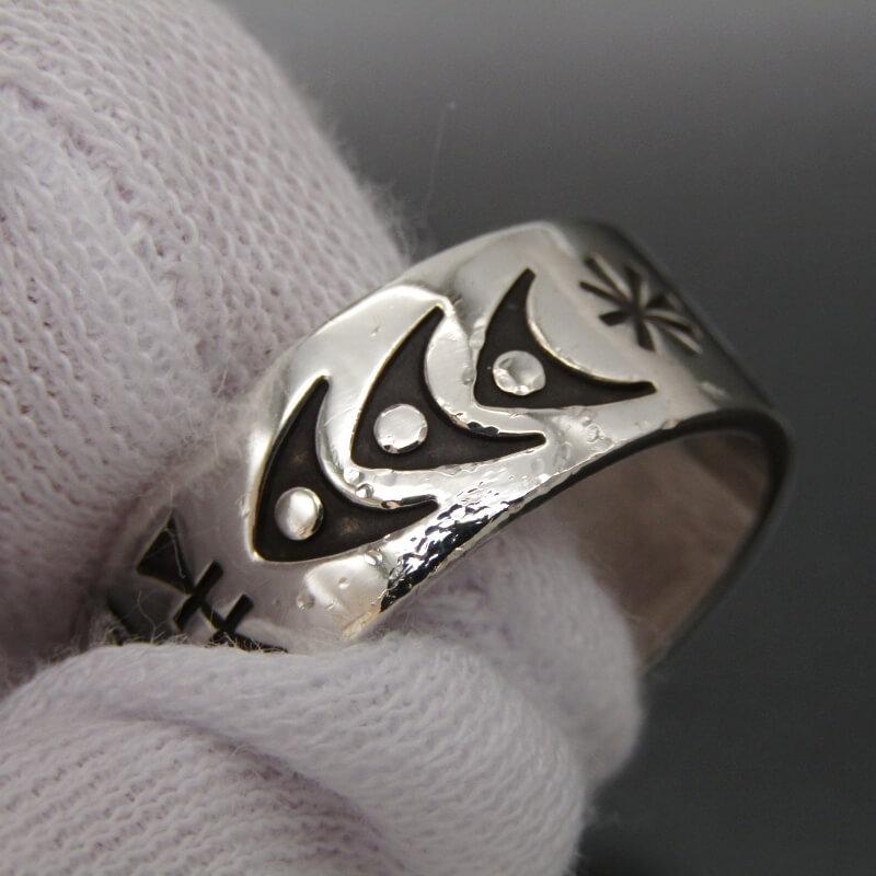 Norbert Peshlakai ナバホ族 リング スタンプワーク ノーバートペシュ