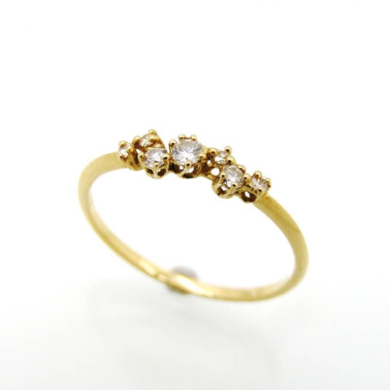 AHKAH アーカー BBリング K18YG ダイヤモンド ビービー レディース