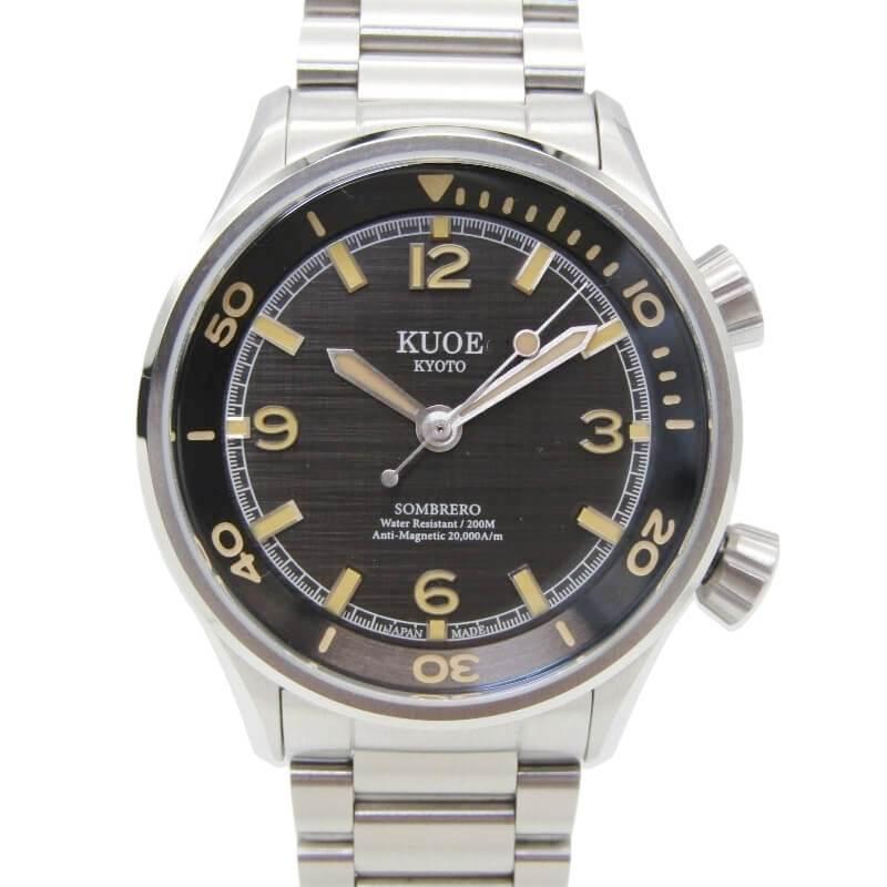 美品 KUOE クオ SOMBRERO 90-011 自動巻き リネン文字盤 sm90011-bk