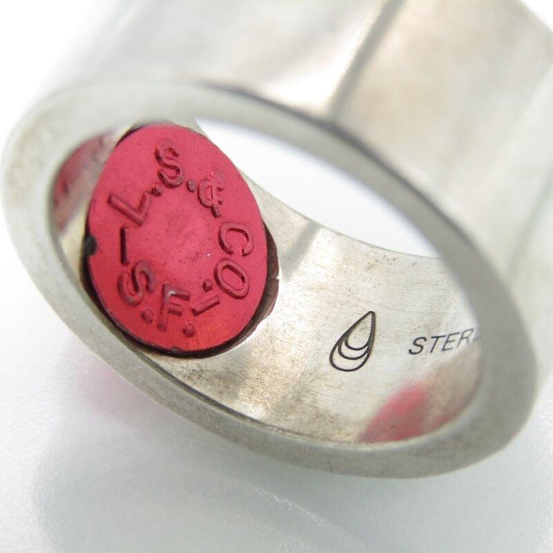 BUTTON WORKS ボタンワークス リング ヴィンテージリーバイスリベット レッド BW Dead Stock LS Rivet Ring BW-0166 SV925 13号  28012679 BUTTON WORKS ボタンワークス リング ヴィンテージリーバイスリベット