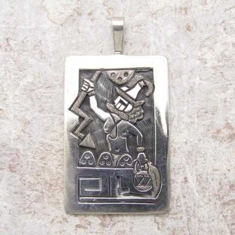 Ronald Wadsworth ホピ族 カチナペンダントトップ ペンダントトップ石なしのRonald Wadsworth カチナペンダント