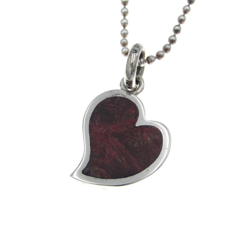 希少 黒入荷 シルバー インレイ ウッド ロップサイドハート ペンダント スタンリーゲス Guess Stanley プライスダウン新入荷 ネックレス 中古 トップ メンズアクセサリー