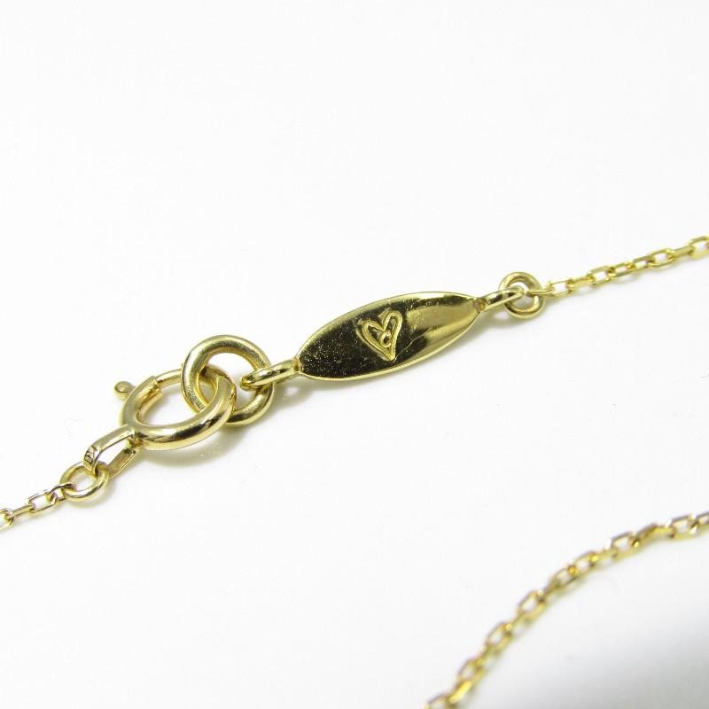 良品 AHKAH アーカー ネックレス イニシャル K K18YG ダイヤモンド