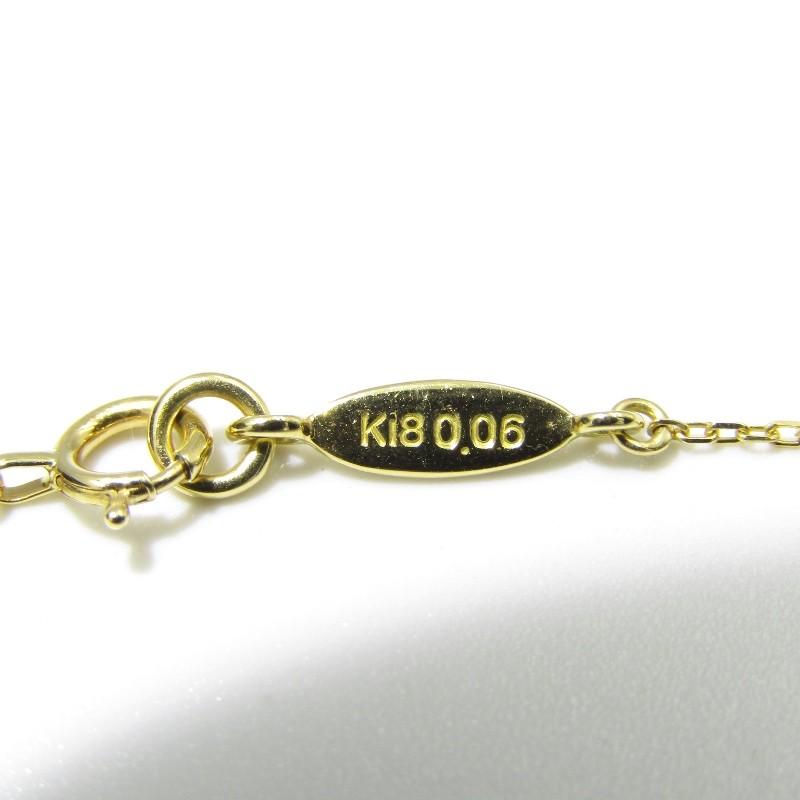 良品 AHKAH アーカー ネックレス イニシャル K K18YG ダイヤモンド