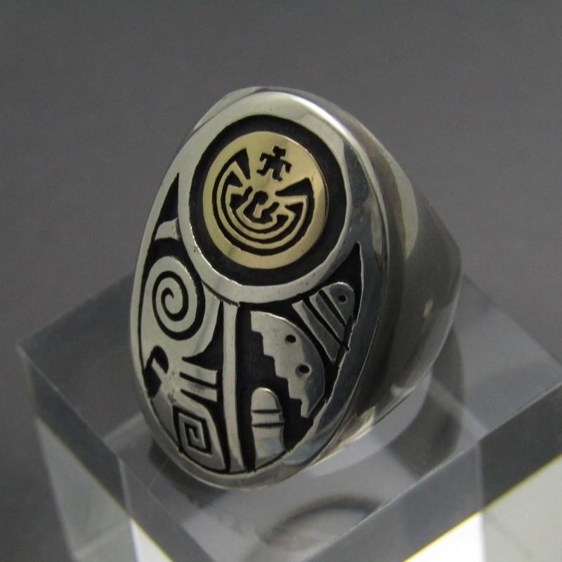 良品 Jason Takala ホピ族 リング オーバーレイ メイズ 14K 良品 Jason Takala ホピ族 リング オーバーレイ メイズ 14K