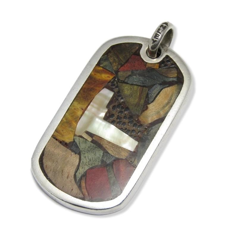 Stanley Guess ドックタグ　 マルチウッドインレイ ペンダント Stanley Guess ドックタグ マルチウッドインレイ ペンダント